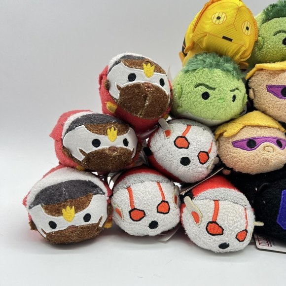 Disney Tsum Tsum Plush Lot Marvel Star Wars Hulk Black Panther Ant Man W Tags - Picture 2 of 5